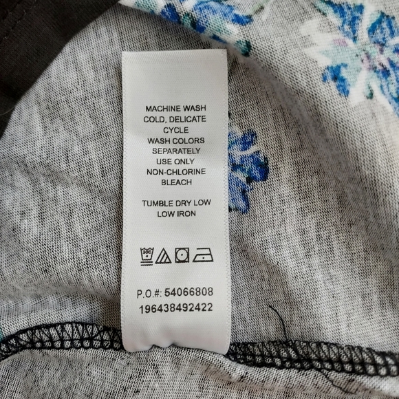 Woman Within Floral Sz 2X Scoop Neck 3/4 Sleeve Cotton Blend NWOT Tunic Blouse - Picture 6 of 11